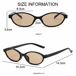 Сонцезахисні окуляри овальні JSTHHTT, 4 шт, вінтажні, тонкі, у стилі 90-х, ретро, різнокольорові synthetic.ua - Фото 1