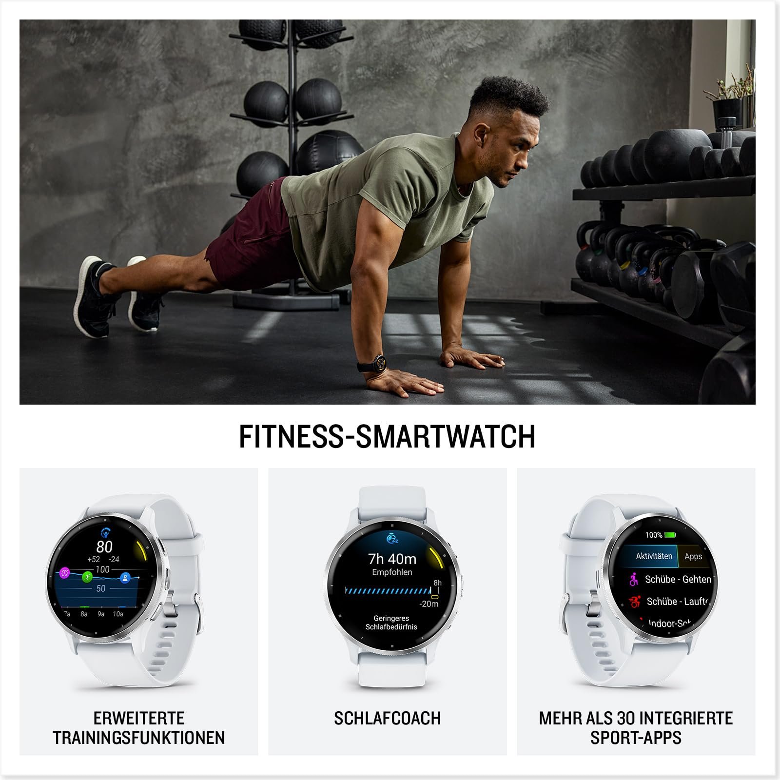 Фітнес-смартгодинник Garmin Venu 3S, 41 мм, сенсорний AMOLED-дисплей 1.2 дюйма, до 10 днів автономної роботи, 30+ спортивних додатків, телефонія Bluetooth та голосовий помічник, музика, GarminPay, режим для інвалідних візків, фото №2