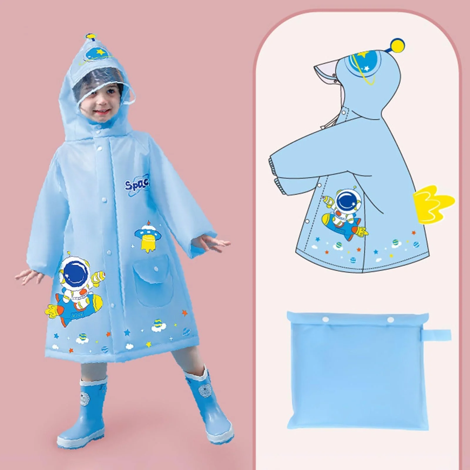 Детское дождевое пончо GXYANiaoy Спортивное Легкое с рукавами, фото №2 Детское дождевое пончо GXYANiaoy Спортивное Легкое с рукавами, фото №2