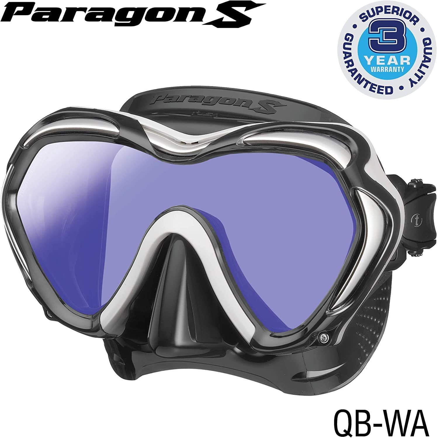 Маска для дайвінгу TUSA Paragon S Однолінзова UV-фільтр Professional (M1007S) Чорний, фото №5
