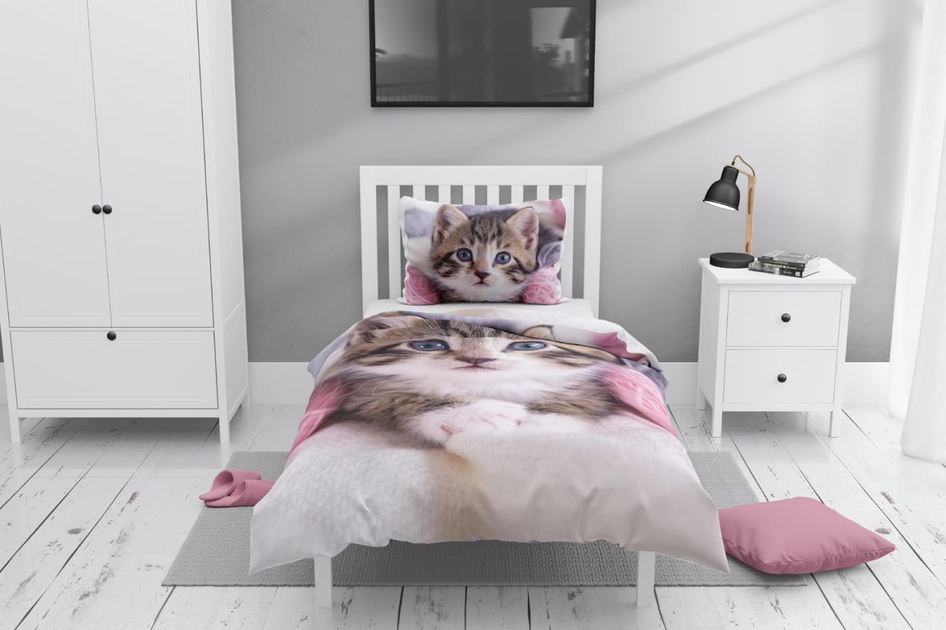 Комплект Постільної Білизни з Мікрофібри Baby Cat, Наволочка 80 x 80 см, Підковдра 135 x 200 см, фото №2