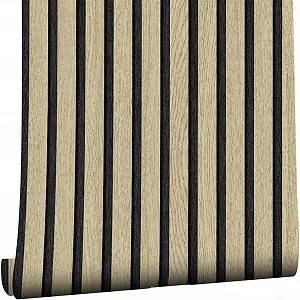 Наклейки на стіну 2 шт. 3D-ефект дубових планок Коричневий - Фото 1