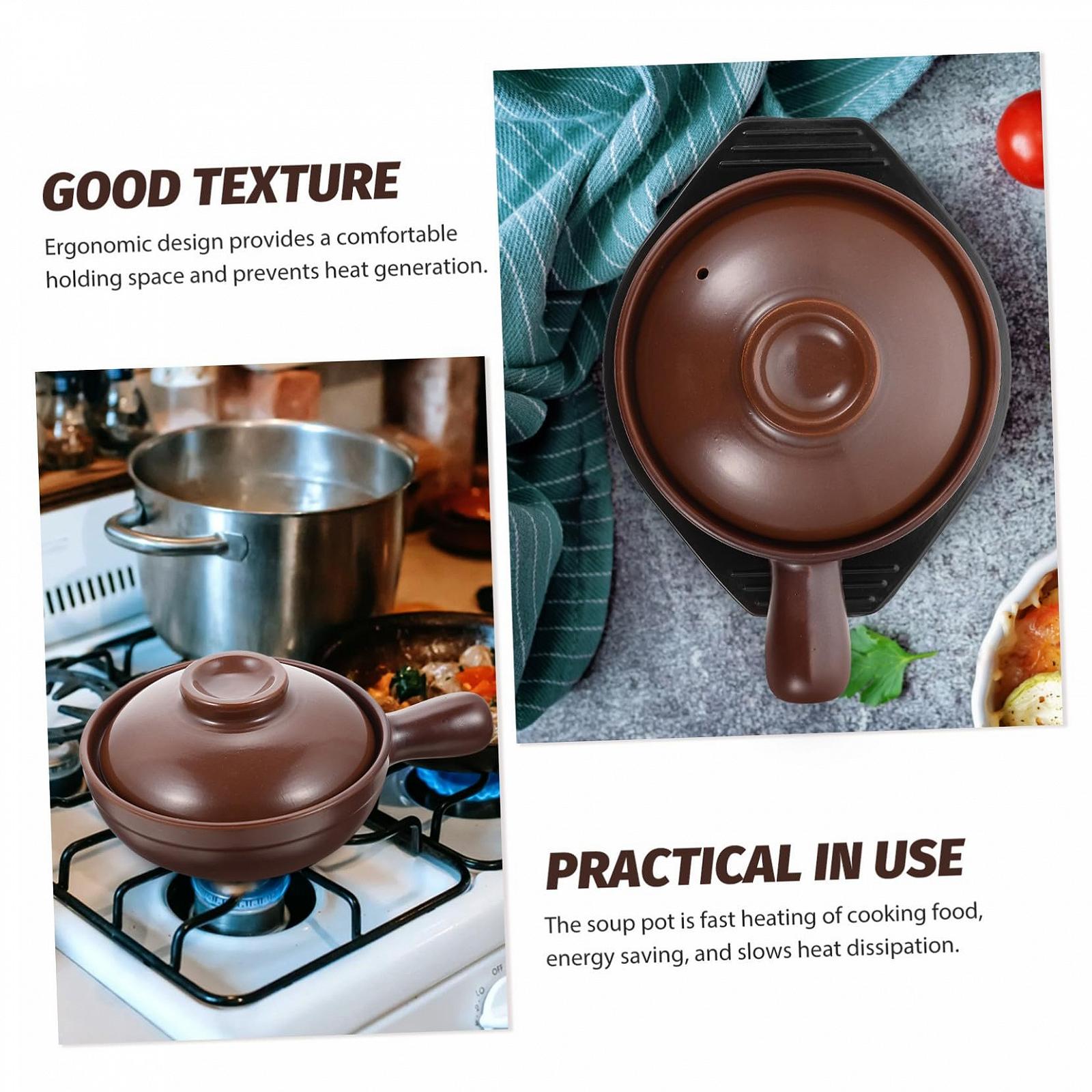 Керамічний Ковш-жаровня з ручками термостійкий кислотостійкий для тушкування та варіння, фото №6