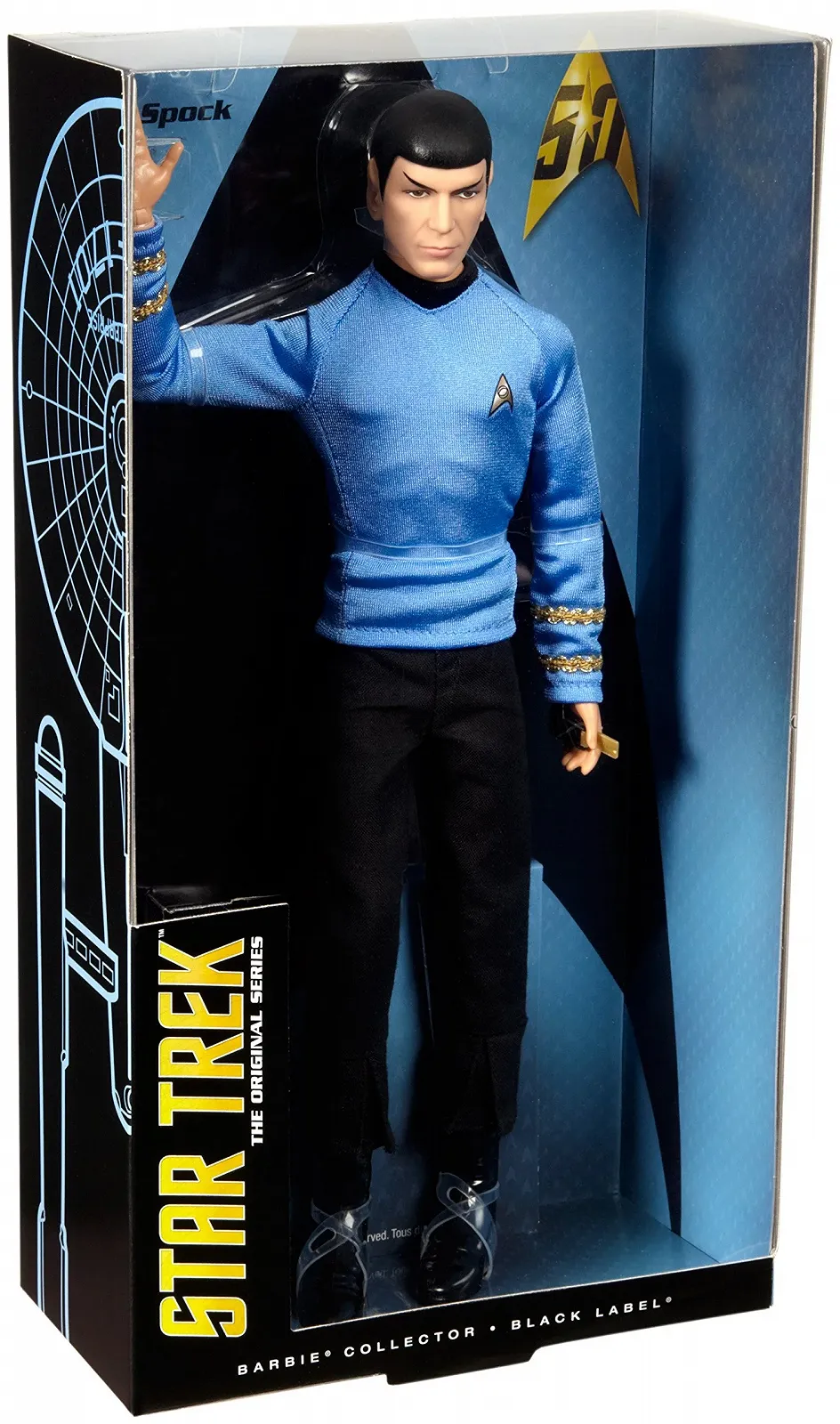 Лялька MATTEL BARBIE COLLECTOR STAR TREK 50TH ANNIVERSARY THE ORIGINAL SERIES BLACK LABEL SPOCK DGW68, фото №6