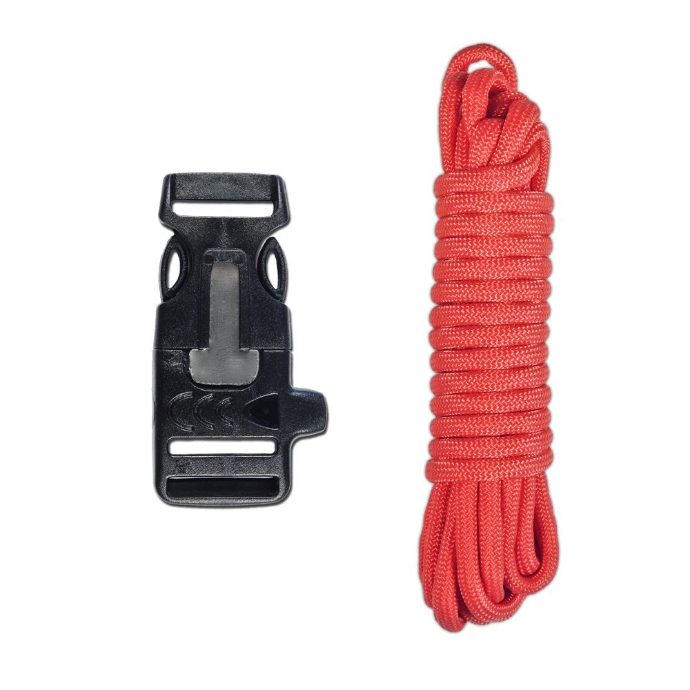 Браслет Paracord Firestarter/Whistle, 20 дюймов, алый красный, фото №1