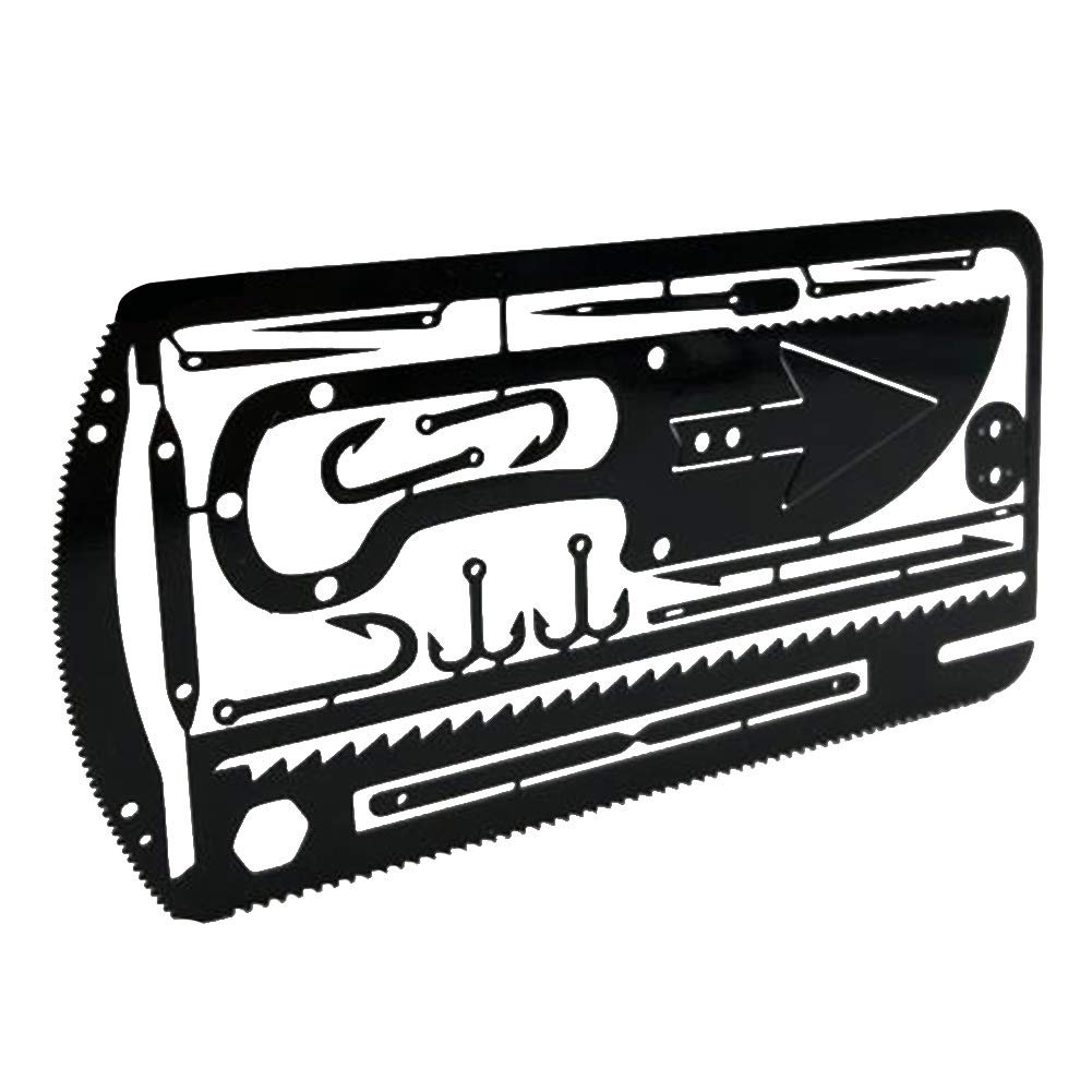 Карта выживания Multitool ColorfulLaVie с рыболовным крючком для кошелька, для рыбалки, кемпинга, походов, охоты, аварийный набор, фото №2