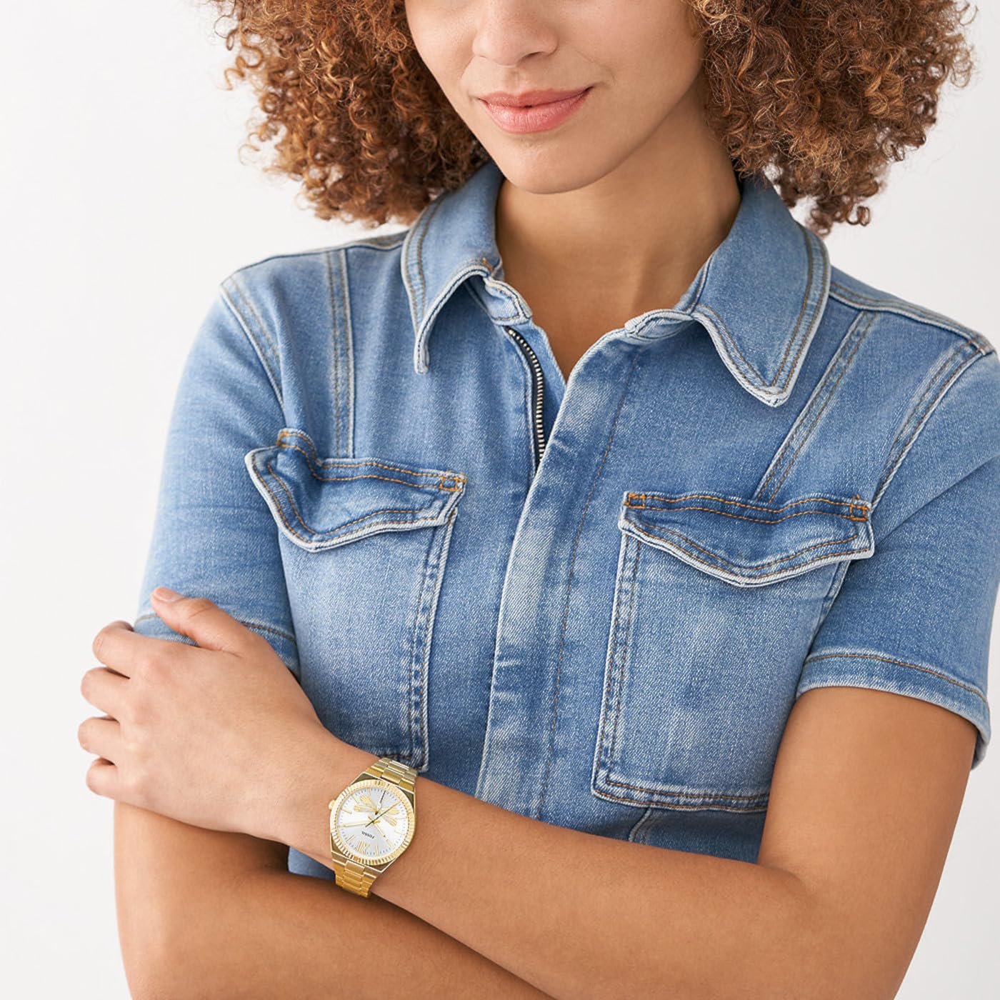 Часы Fossil ES5262, золотой, Браслет, фото №2 Часы Fossil ES5262, золотой, Браслет, фото №2