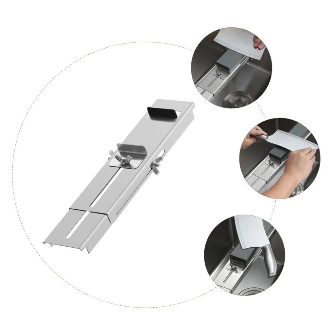 Тримач для точильного каменю NUOBESTY регульований з нержавіючої сталі для кухонних ножів, фото №5