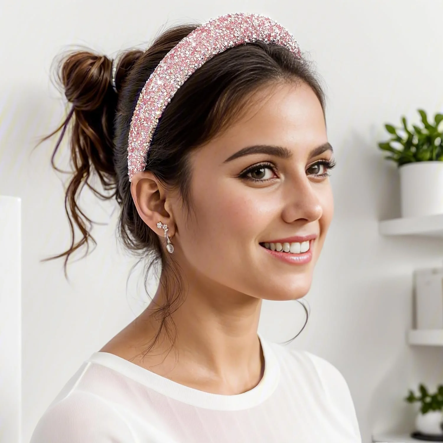 Обруч для волос Блестящий, Розовый, фото №4 Обруч для волос Блестящий, Розовый, фото №4