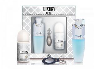 Набор New Brand Luxury Silver подарочный для мужчин, 3 предмета (Eau de Toilette 100 мл + дезодорант 50 мл + брелок) - Фото 1