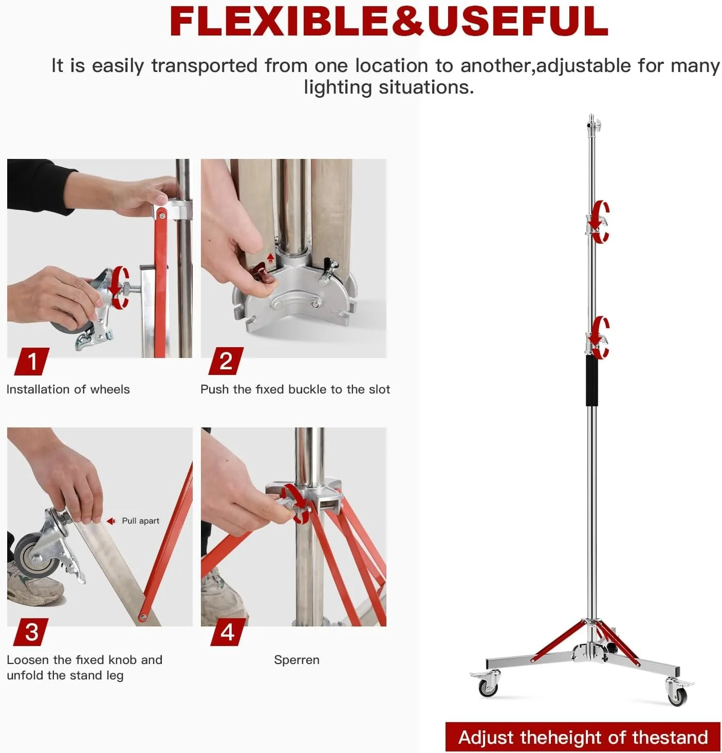 Штатив Soonpho WS-300 Pro Stainless Steel, фото №6 Штатив Soonpho WS-300 Pro Stainless Steel, фото №6