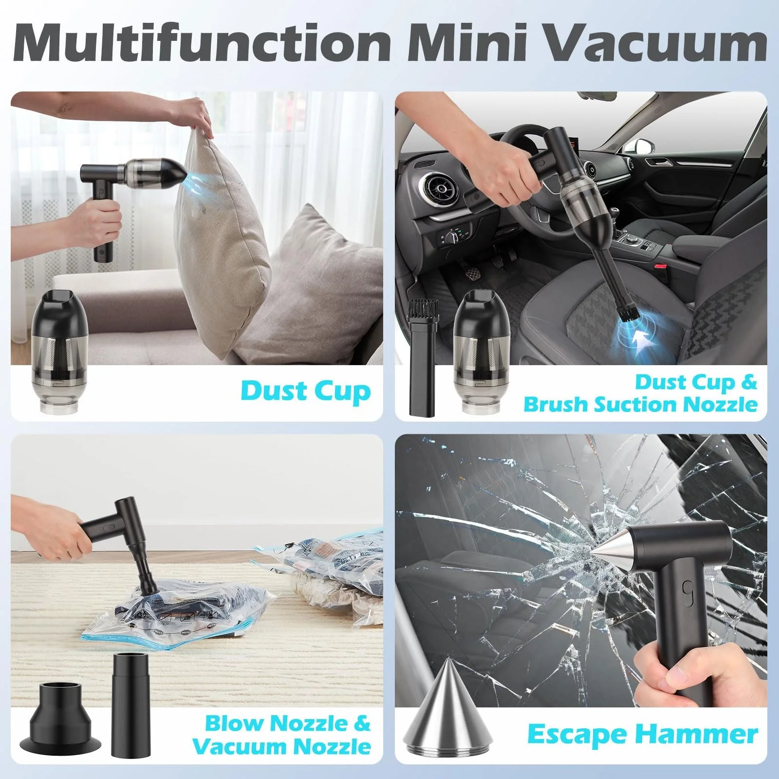 Акумуляторна повітродувка ddLUCK 130000 RPM 8000 мАг металева, фото №8