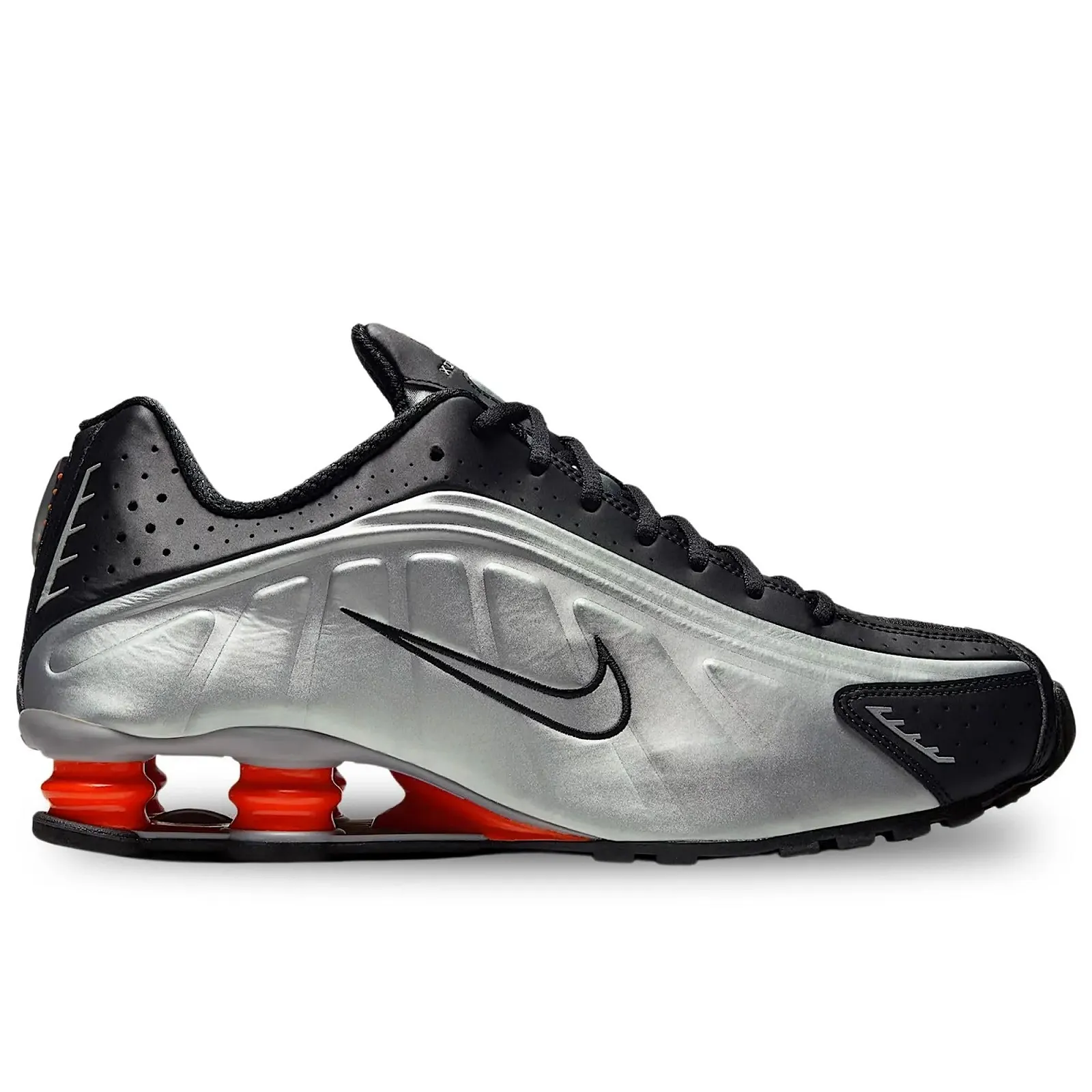 Чоловічі Кросівки Nike Shox R4 Metallic Silver/Black/Picante Red/Metallic Silver, фото №2 Чоловічі Кросівки Nike Shox R4 Metallic Silver/Black/Picante Red/Metallic Silver, фото №2
