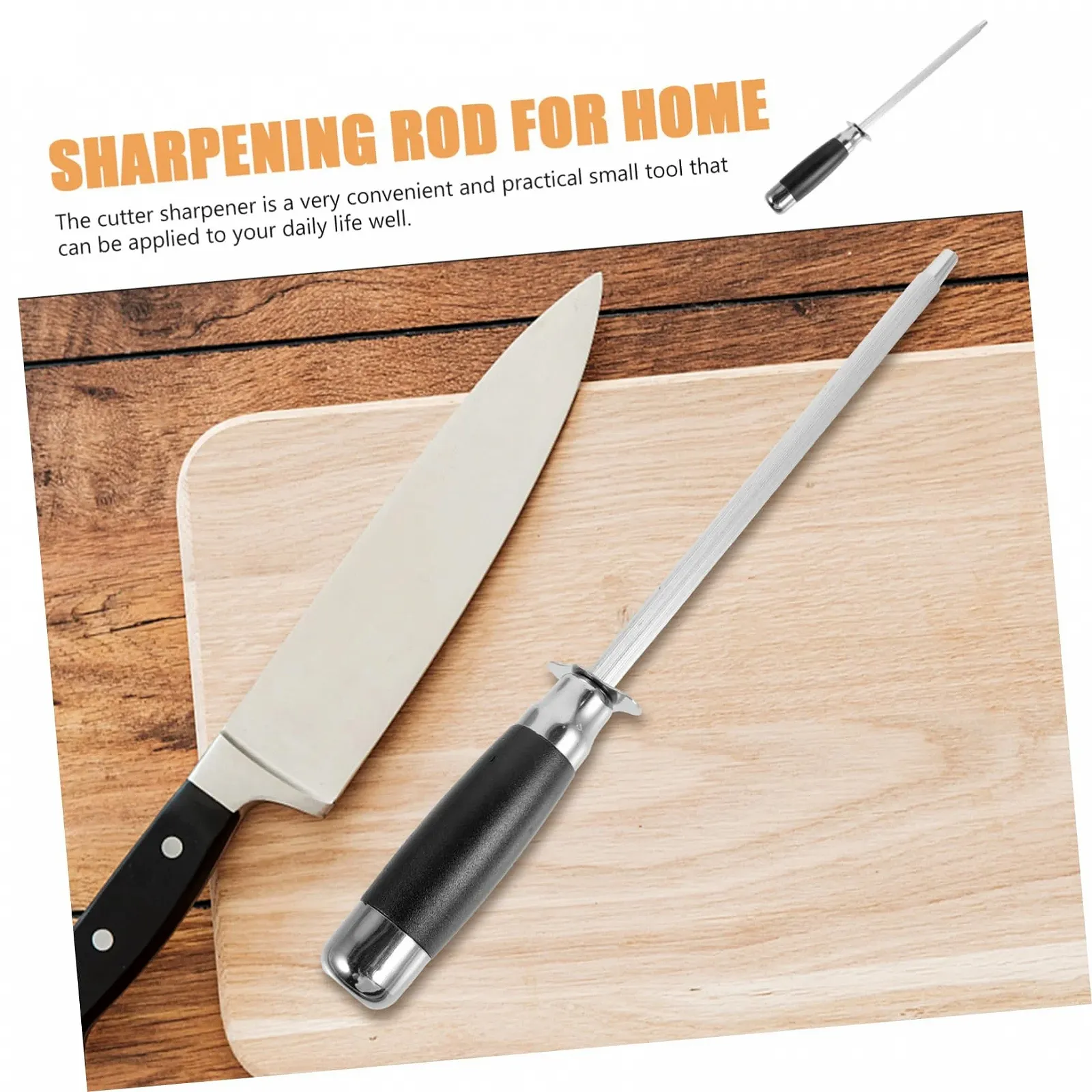 Мусат точильный ABOOFAN из нержавеющей стали с эргономичной ручкой, фото №8