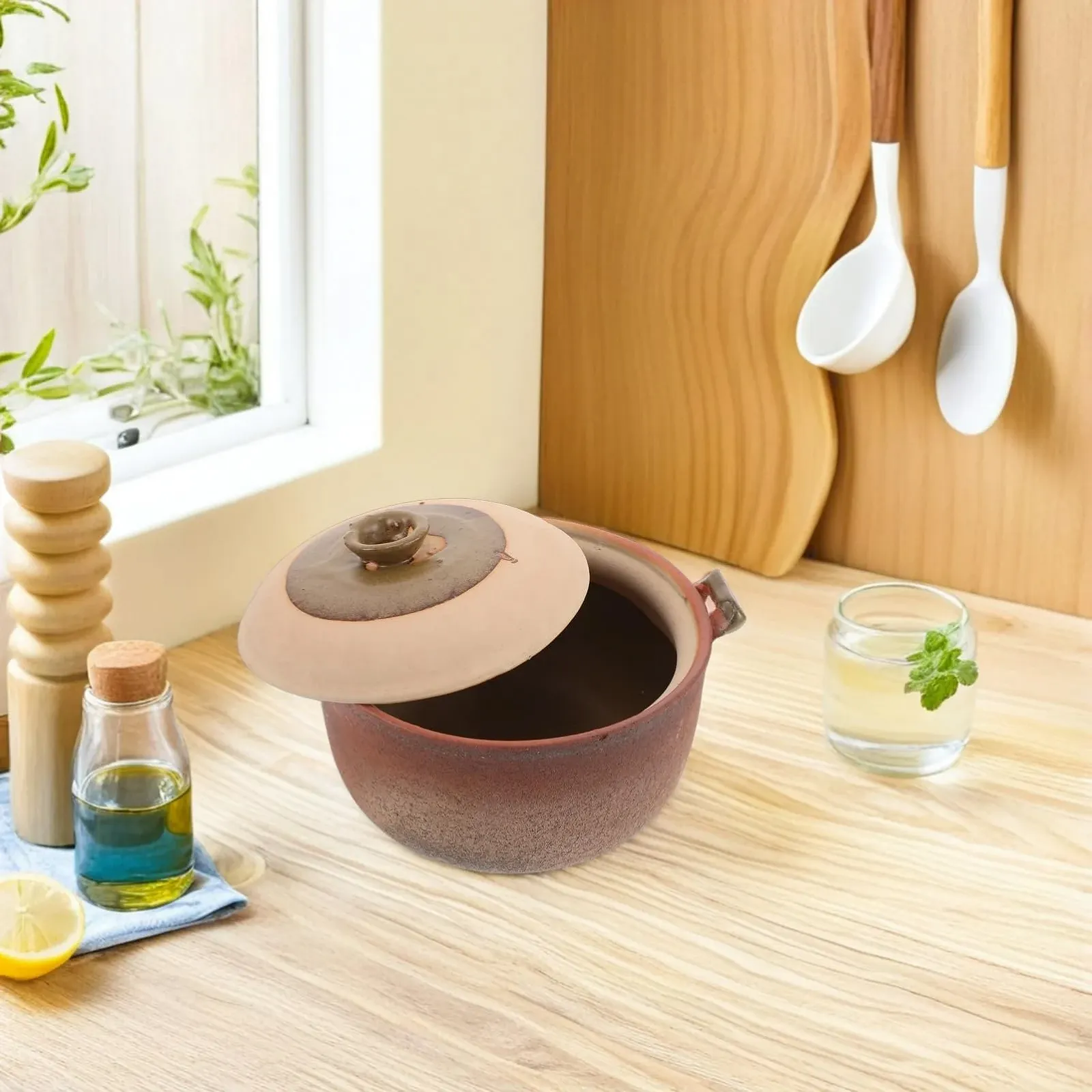 Горщик для запікання глиняний з кришкою для каші, фото №4