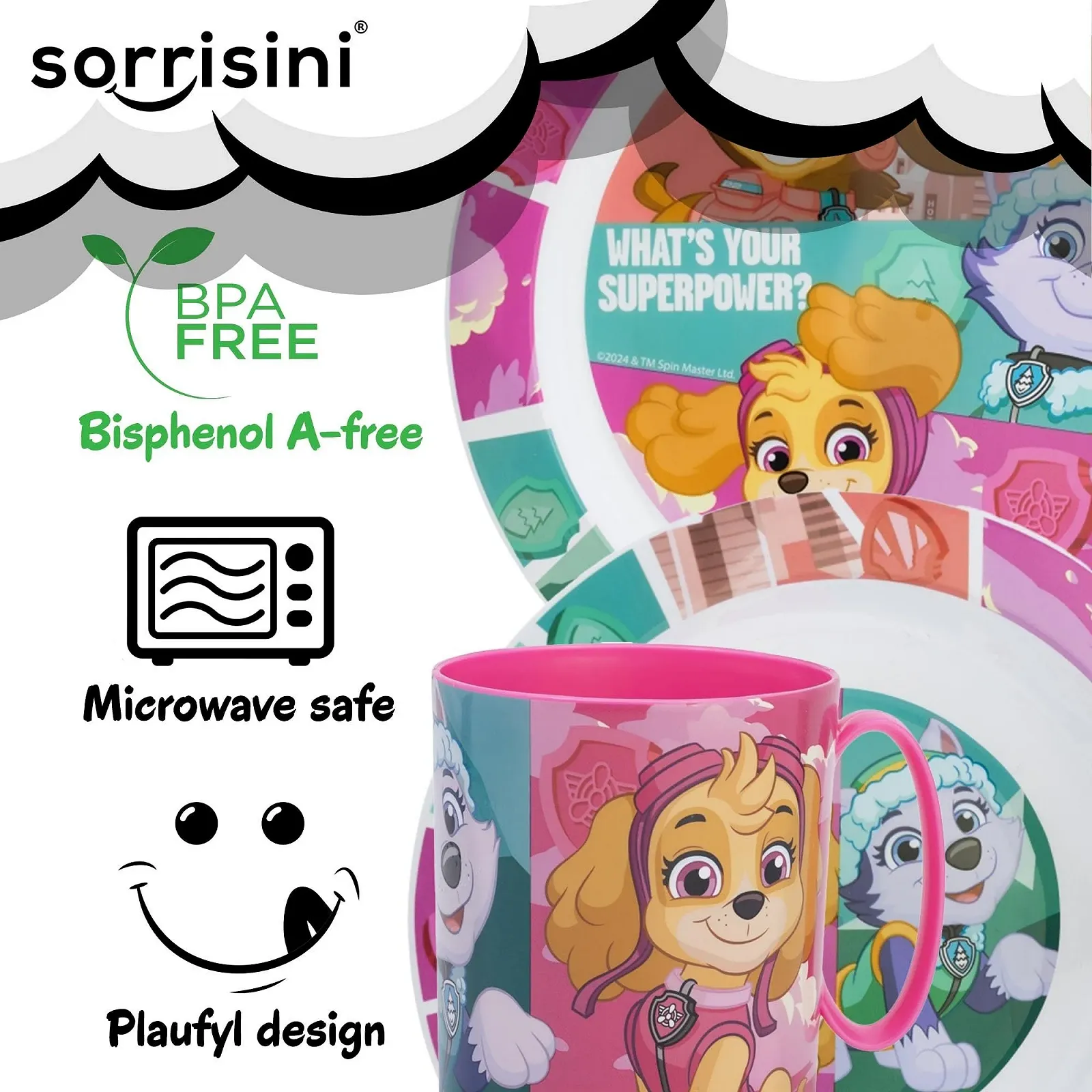 Детский набор посуды Paw Patrol Skye, фото №5 Детский набор посуды Paw Patrol Skye, фото №5