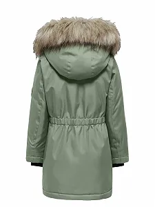 Зимняя куртка для девочек ONLY Kids Kogiris Parka с меховым капюшоном synthetic.ua - Фото 1