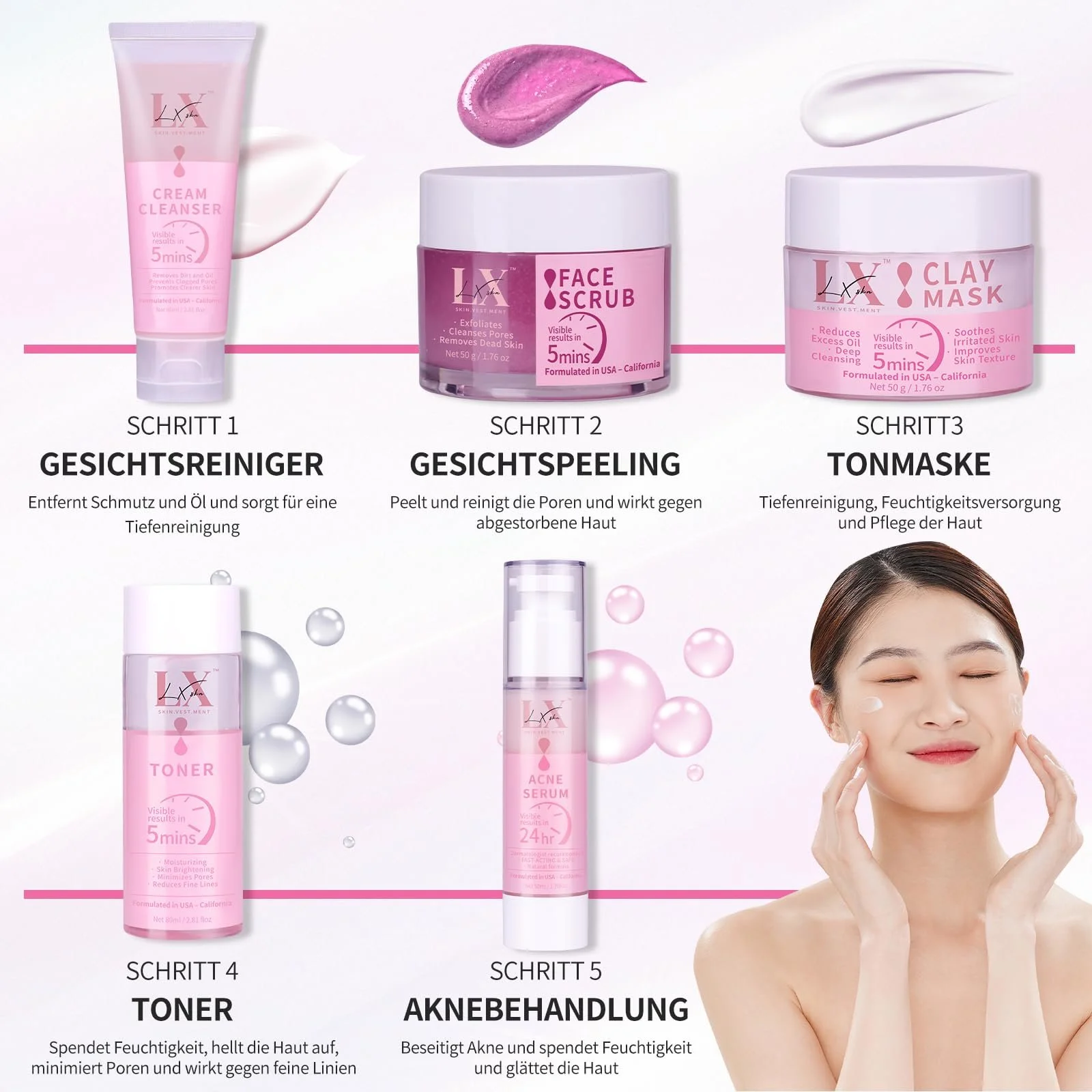 Набір для догляду за шкірою LXSKN - 5-етапний набір для догляду за шкірою, фото №5