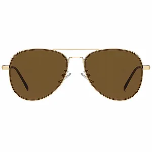 Сонцезахисні окуляри Авіатори H HELMUT JUST Чоловічі Жіночі Унісекс Поляризовані з UV400 захистом Ретро Великі Класичні Надлегкі, Коричневий - Фото 1