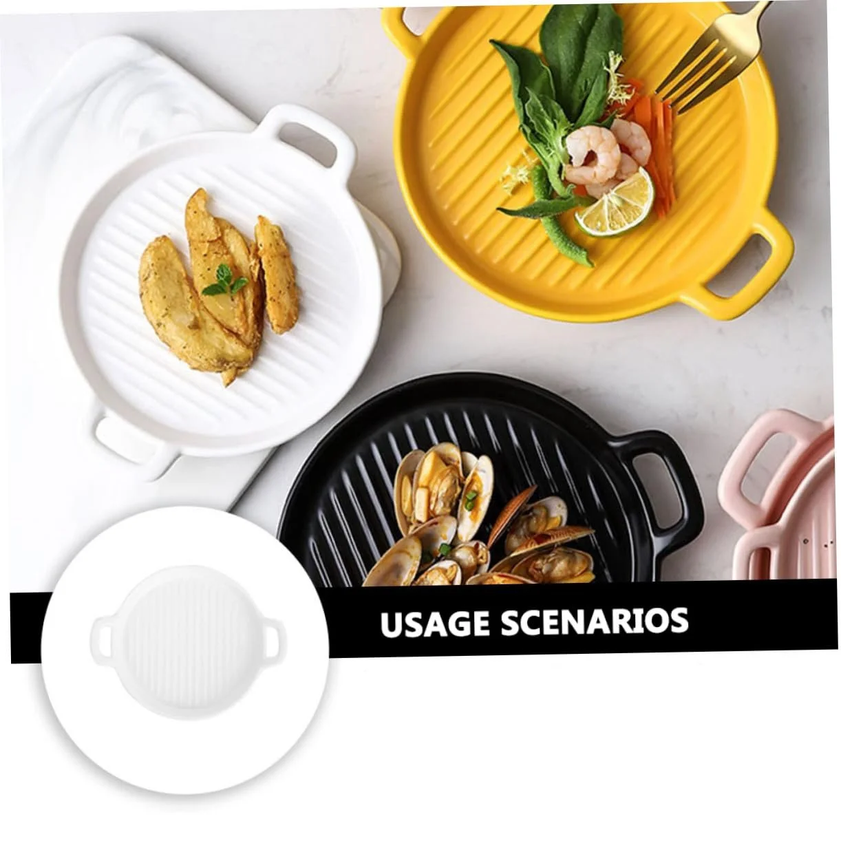 Форма для запекания Nordic керамическая круглая со смужками с двойными ручками большая, фото №8 Форма для запекания Nordic керамическая круглая со смужками с двойными ручками большая, фото №8