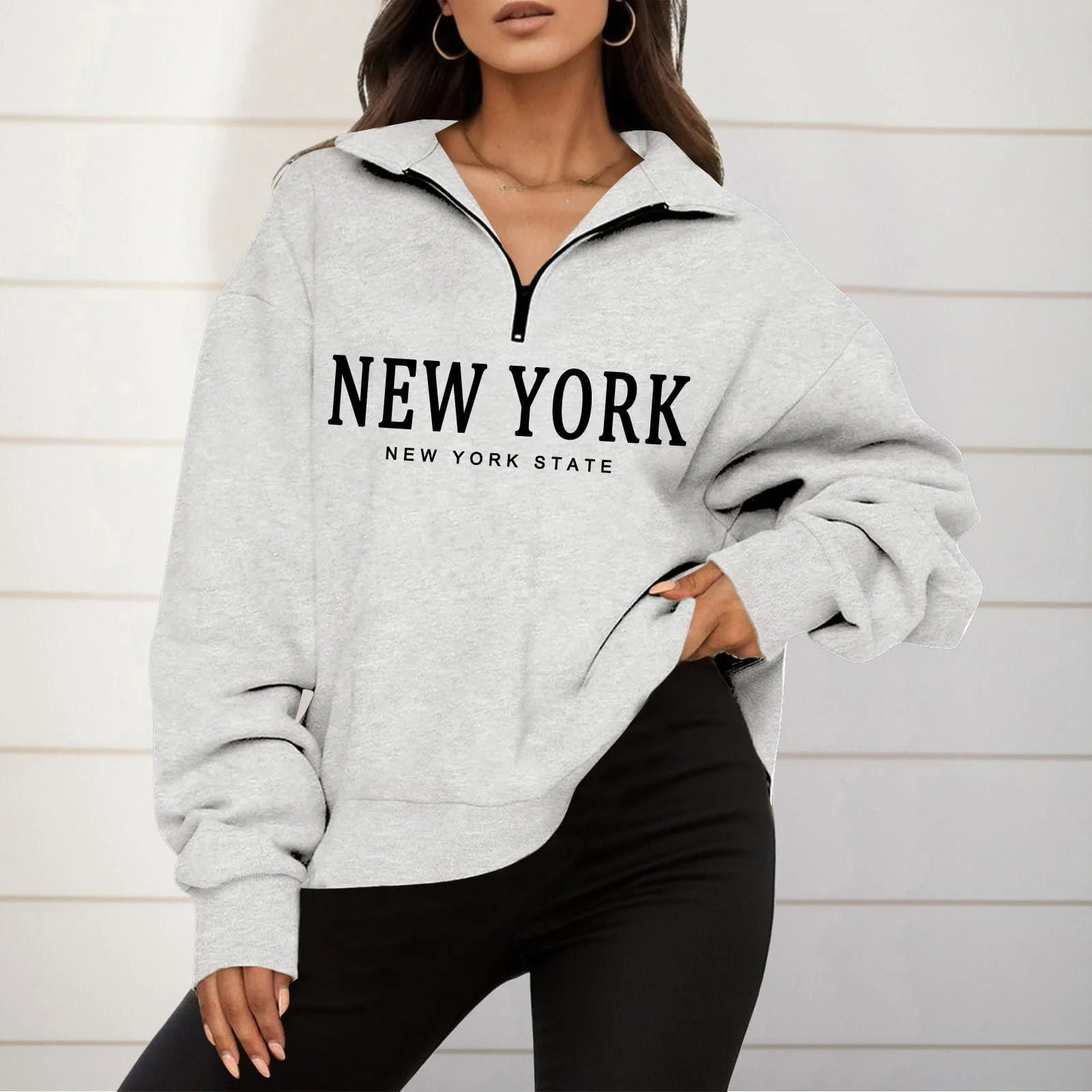 Женская Толстовка Модная с капюшоном на молнии 1/4, с длинными рукавами, спортивная, осенняя, готическая Y2K аниме 2025, фото №2