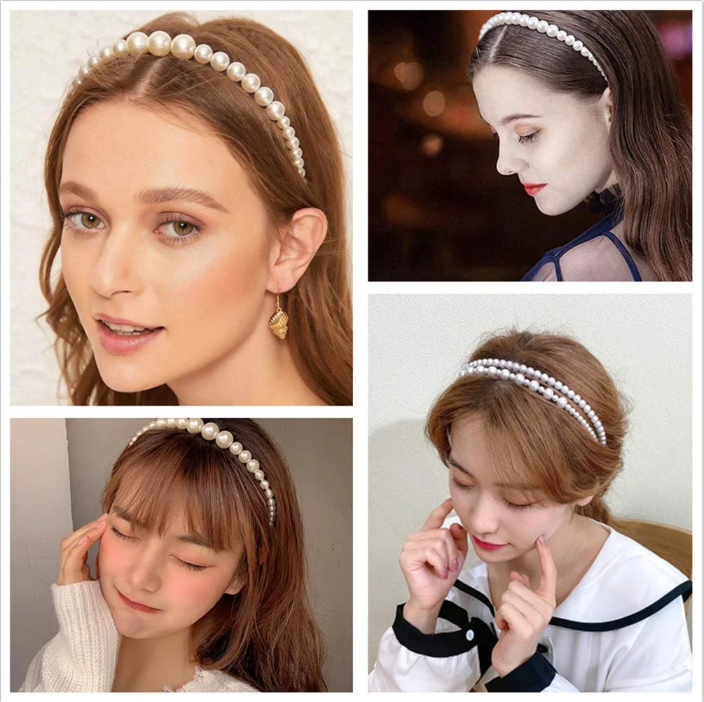 Набор обручей на голову с жемчугом., фото №6