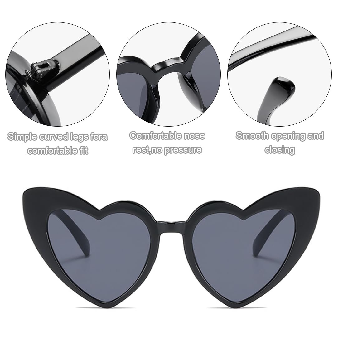 Сонцезахисні окуляри Серце Meleager Чорний/Рожевий, фото №3