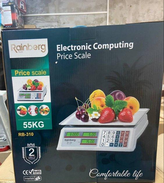 Весы торговые электронные Rainberg RB-310 до 55 кг со счетчиком цены, фото №3 Весы торговые электронные Rainberg RB-310 до 55 кг со счетчиком цены, фото №3