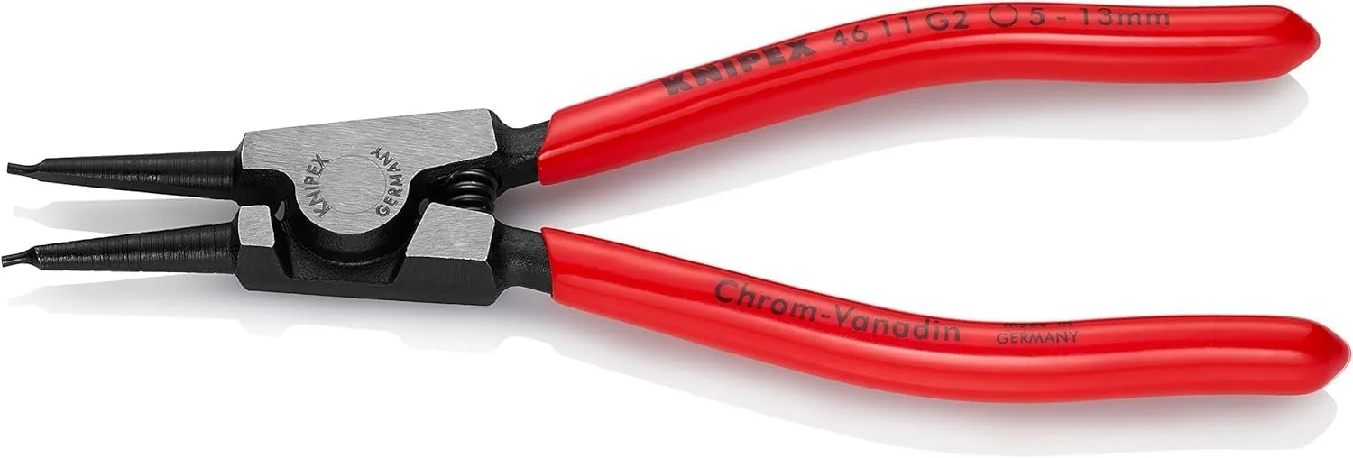 Плоскогубцы для стопорных колец на валах Knipex 46 11 G2, черные, араментированные, с пластиковым покрытием, 140 мм, фото №2