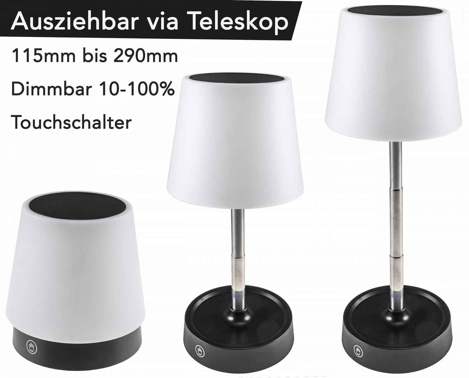 Настольная лампа ChiliTec Touch Battery Dimmable LED Warm White 3000 K 11.5-29 cm Черная, фото №2