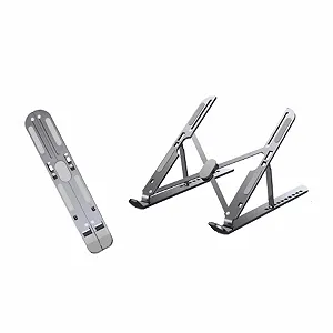 Подставка для ноутбука алюминиевая, регулируемая на 10 скоростей, для 17-дюймовых ноутбуков, теплоотвод - Фото 1