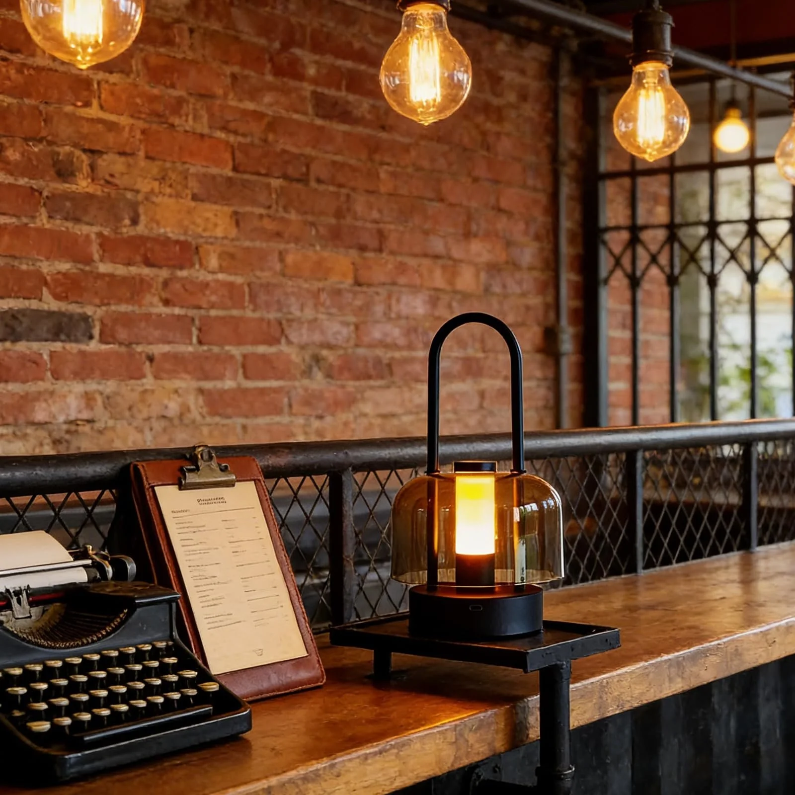 Настільна лампа LED Акумуляторна Сенсорна Димер 3 колірні температури USB Black, фото №6