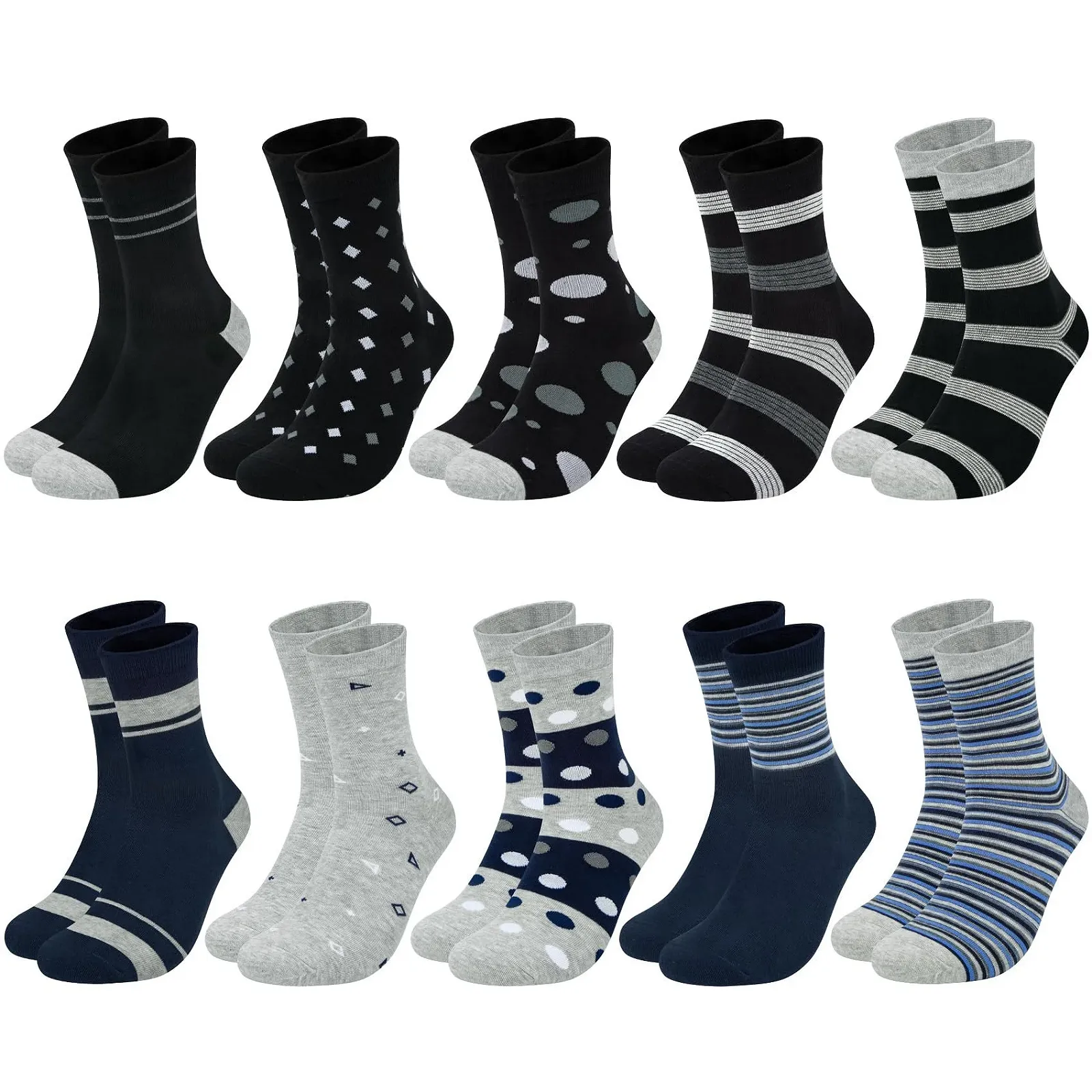 Шкарпетки Жіночі Бавовняні Смужки, Крапки та Серця Різнокольорові, фото №1