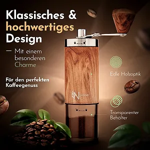 Ручная кофемолка Nuvioo Дерево Керамические жернова Регулируемый уровень помола цена на synthetic.ua - Фото 1 Ручная кофемолка Nuvioo Дерево Керамические жернова Регулируемый уровень помола synthetic.ua - Фото 1