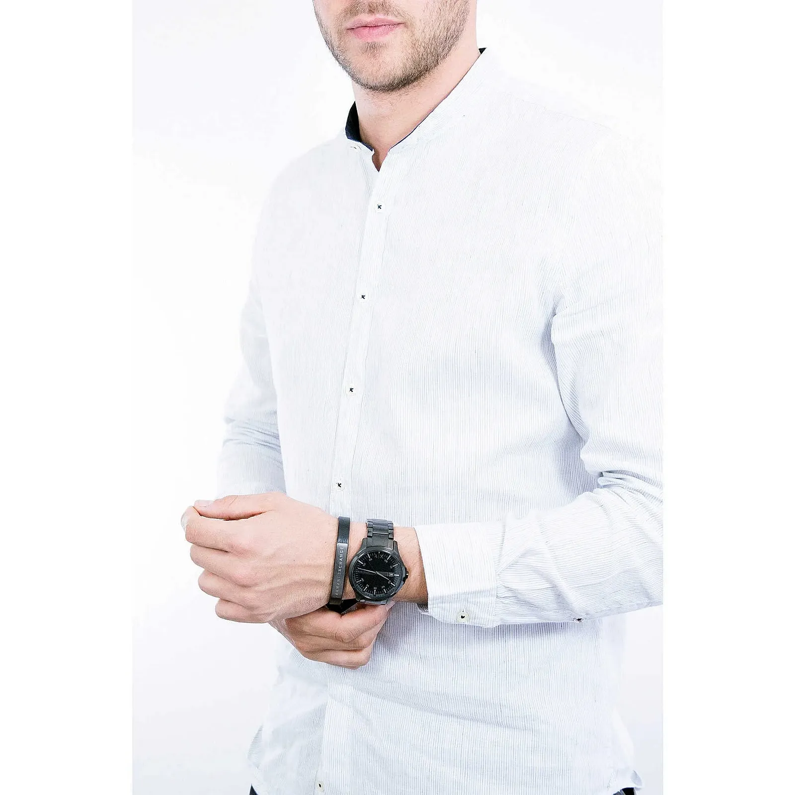 Годинник Armani Exchange Чоловічий Тристрілочний З датою Сталевий корпус розміром 46мм, фото №2 Годинник Armani Exchange Чоловічий Тристрілочний З датою Сталевий корпус розміром 46мм, фото №2