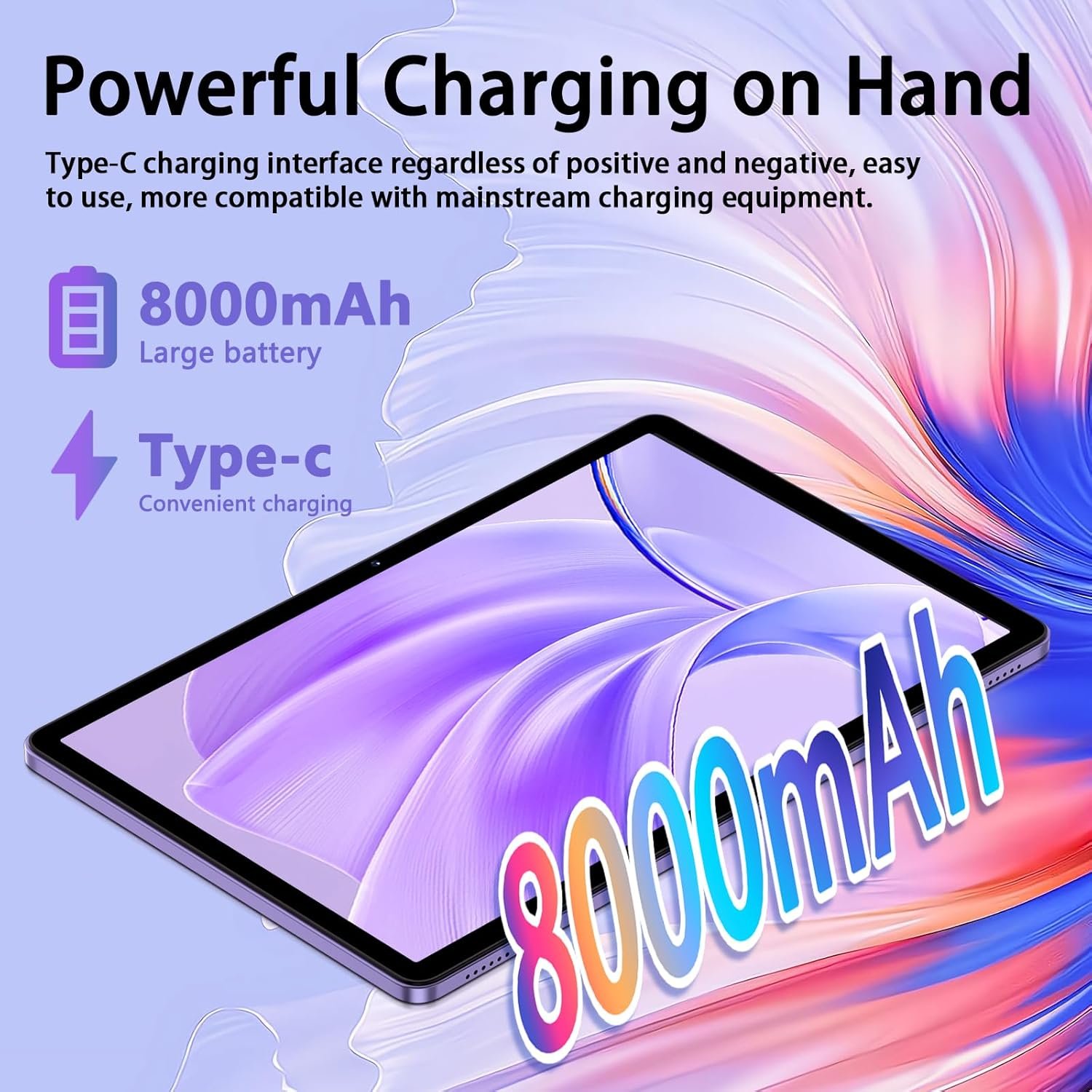 Планшeт 11" Skyegg K15 8+16/256Gb 8 ядер Android 14 8000 mAh Фіолетовий, фото №4