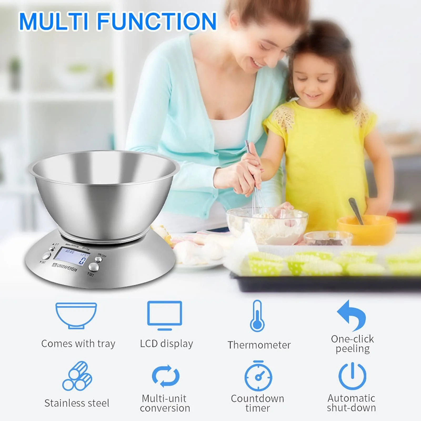 Кухонні ваги Bowl Digital 2.15 L Stainless Steel 5 kg, фото №6 Кухонні ваги Bowl Digital 2.15 L Stainless Steel 5 kg, фото №6