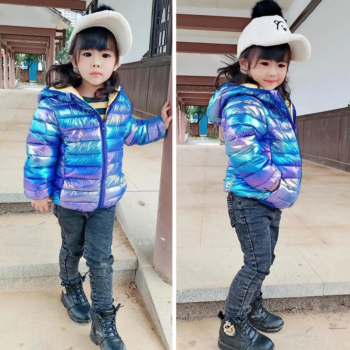 Зимова куртка linboo Дитяча Легка з капюшоном стьобана, фото №5 Зимова куртка linboo Дитяча Легка з капюшоном стьобана, фото №5