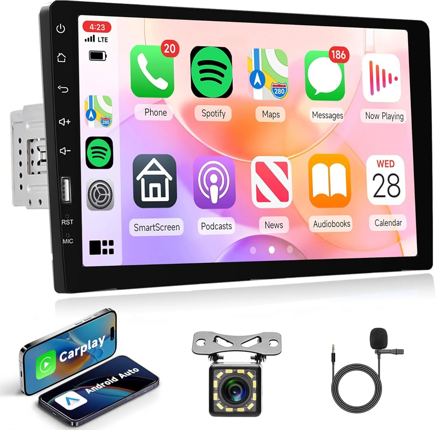 Автомагнитола Rimoody / 9" / Сенсорная / Apple CarPlay / Android Auto / Bluetooth / FM / USB / AUX / 1DIN, фото №1