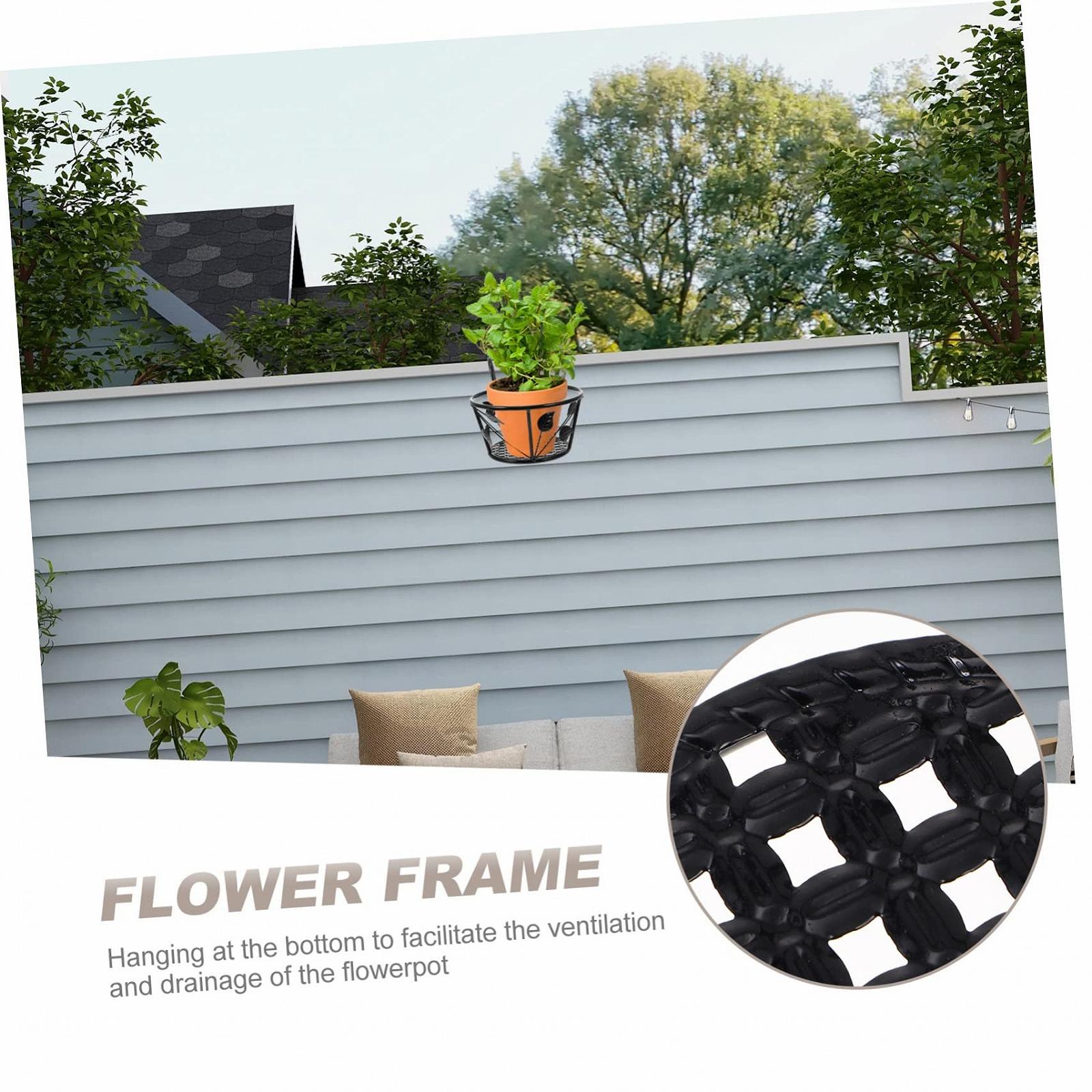 Підставки для рослин HEMOTON 2 шт залізні для балконних перил, фото №8