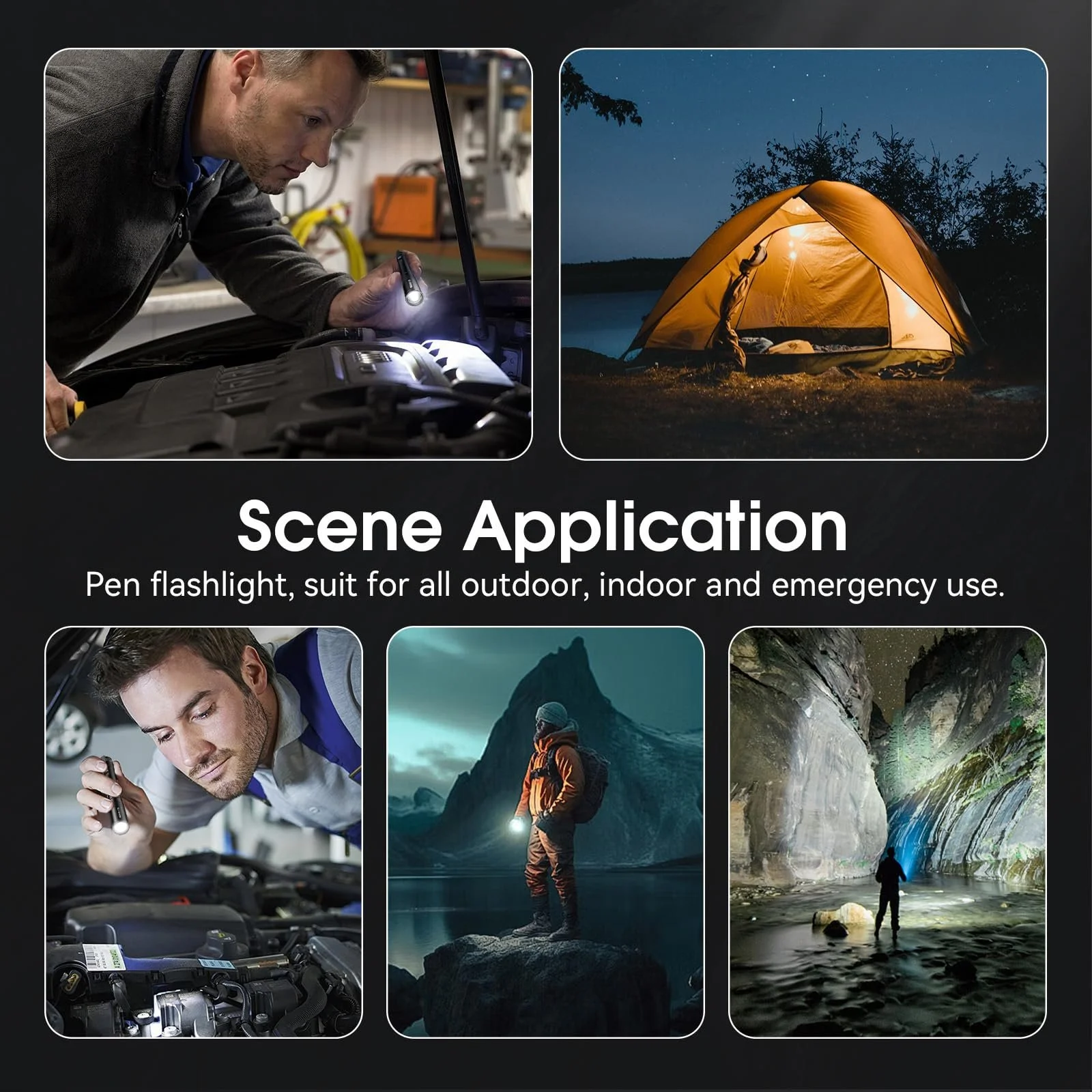 Ліхтарик GEARLITE LED Super Bright Набір з 4, IPX4 Водонепроникний Маленький Світлодіодний з Кліпсою, Легкий, фото №7