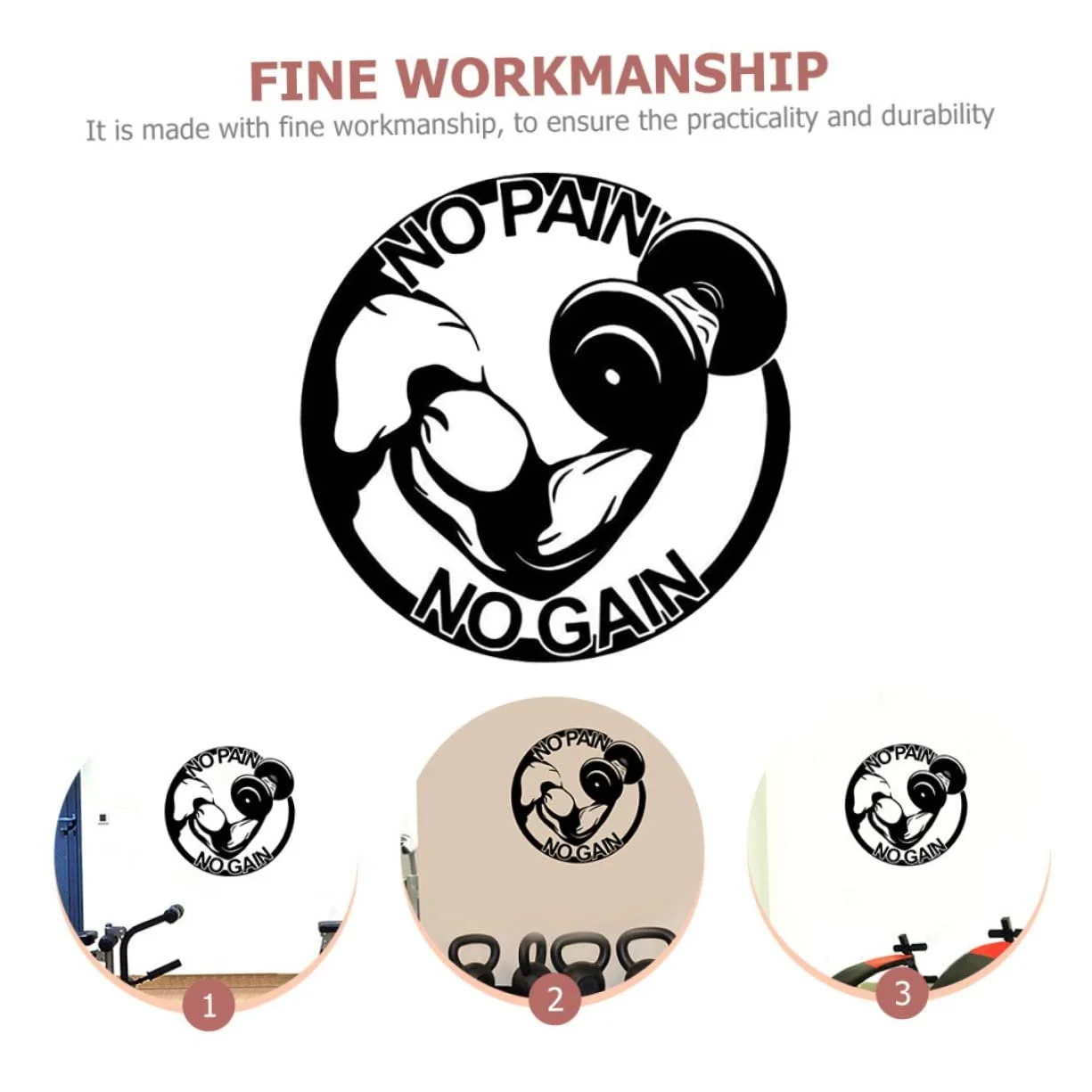 Наклейка на стіну Lurrose Fitness Dumbbells Гантелі, фото №4