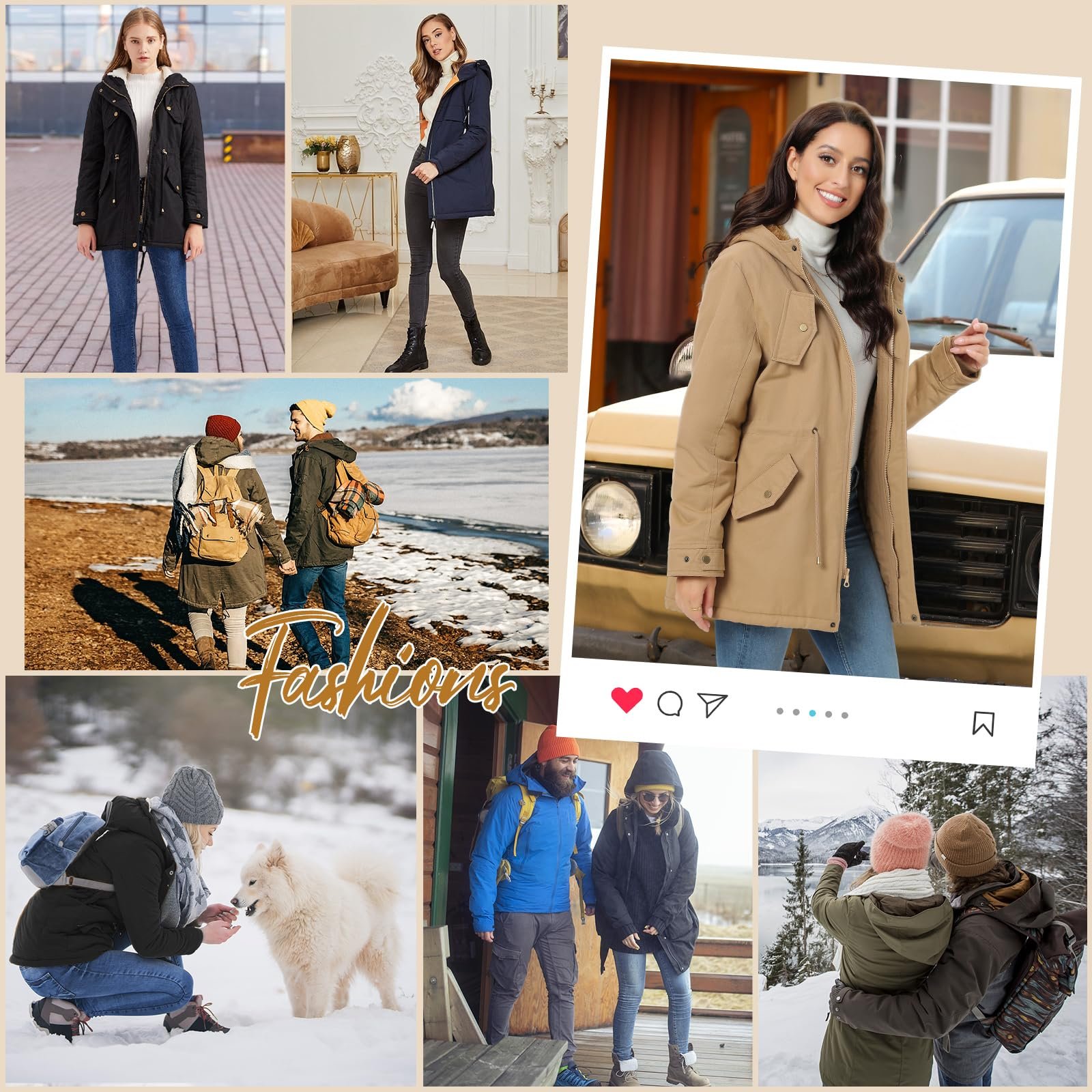 Зимова куртка Vancavoo Жіноча зимова тепла парка з підкладкою, фото №7 Зимова куртка Vancavoo Жіноча зимова тепла парка з підкладкою, фото №7