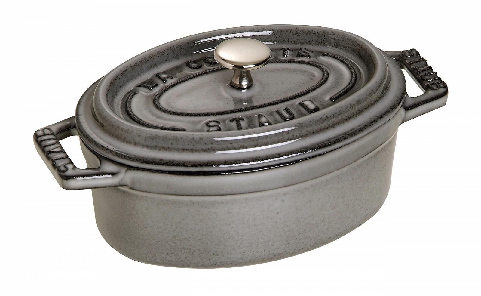 Кокотница Staub Mini Oval Cocotte 1101118 чугунная 11 см графитовый серый, фото №1