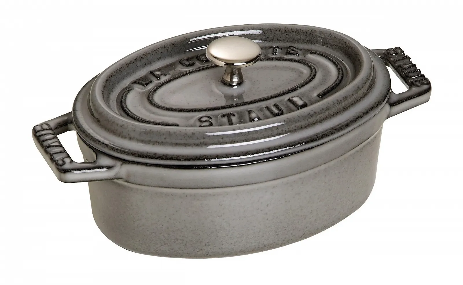 Кокотниця Staub Mini Oval Cocotte 1101118 чавунна 11 см графітовий сірий, фото №1