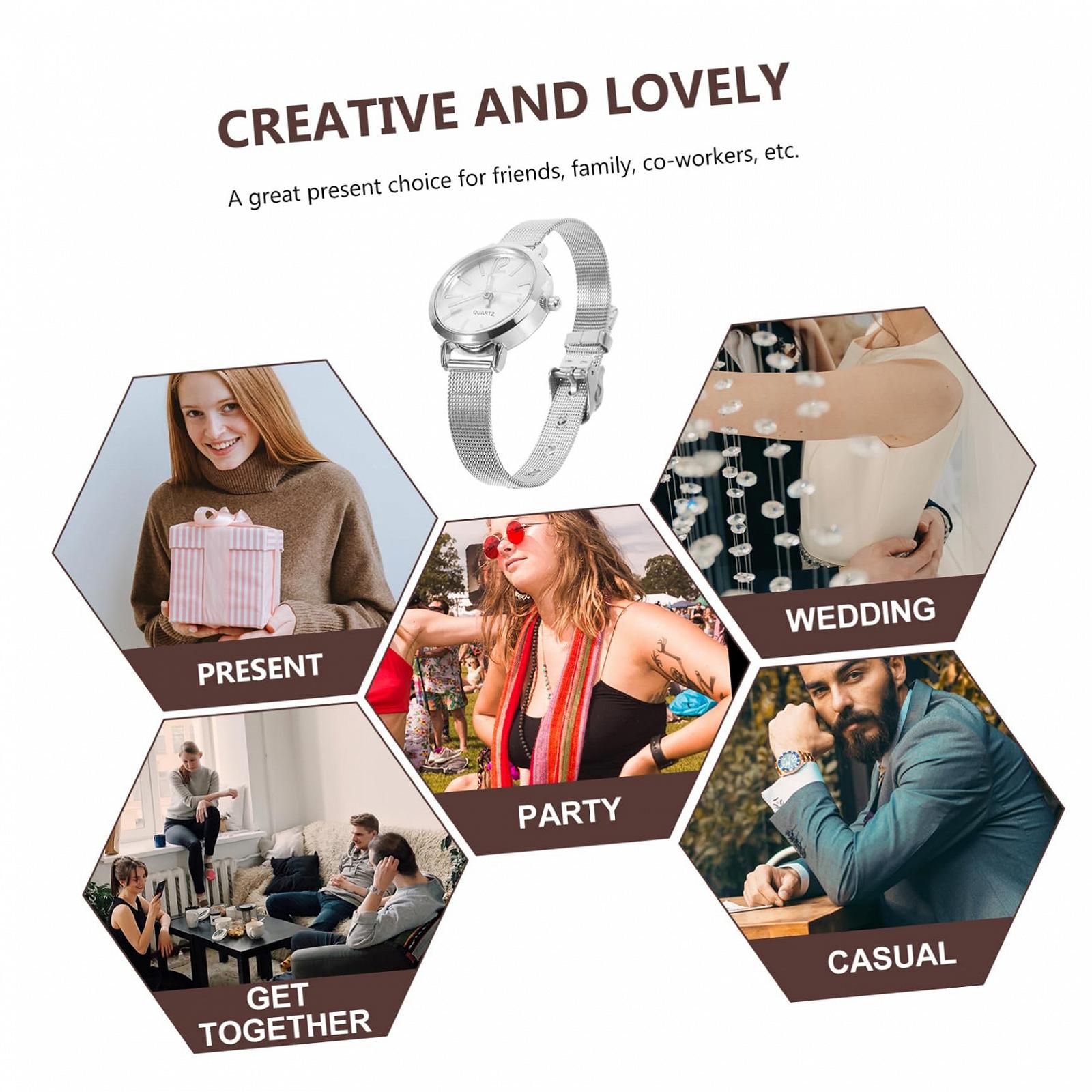 Женские часы VALICLUD Quartz Элегантные с сетчатым ремешком, фото №7