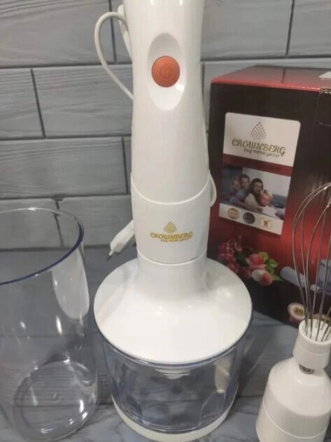 Блендер 4 в 1 Crownberg CB-6222 миксер измельчитель венчик чоппер, фото №3 Блендер 4 в 1 Crownberg CB-6222 миксер измельчитель венчик чоппер, фото №3