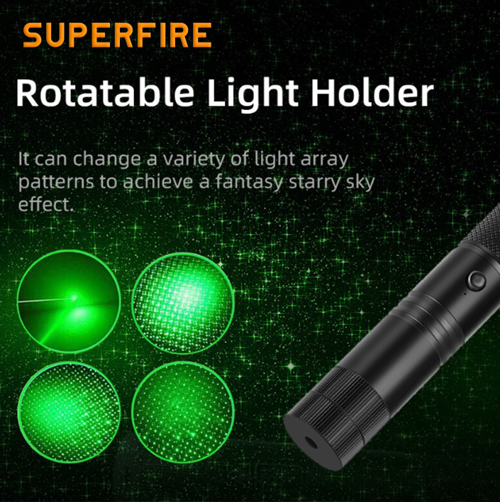 Фонарик лазерный аккумуляторный J02 SuperFire 200mAh, фото №5