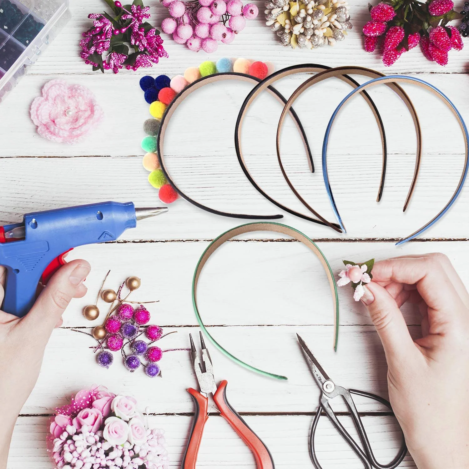 Набір атласних обручів Duufin, 22 шт., різнокольорові, фото №5