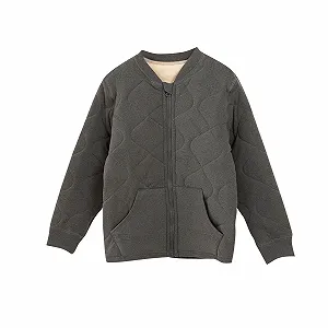 Зимняя куртка для мальчиков Однотонное утолщенное пуховое пальто на молнии с подкладкой Кардиган Пуховая куртка Флисовая хлопковая куртка с карманами Теплая стеганая куртка для активного отдыха зимой - Фото 1